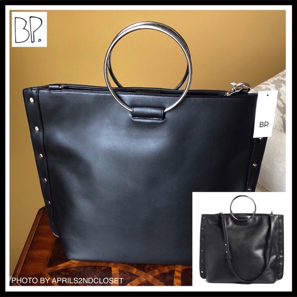LARGE BLACK CROSSBODY TOTE BAG - Picture 3 of 8